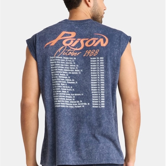 Poison Men's and Big Men's Front Back Graphic Muscle Band Tee - Picture 4 of 6